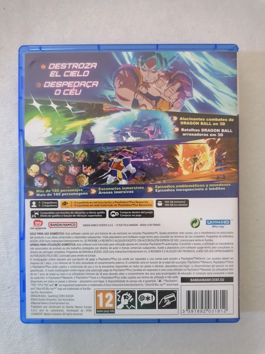 Dragon ball sparkling zero - ps5 (em português)
