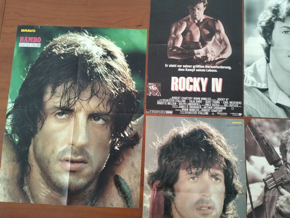 Lote de 7 antigos pôsteres Sylvester Stallone
