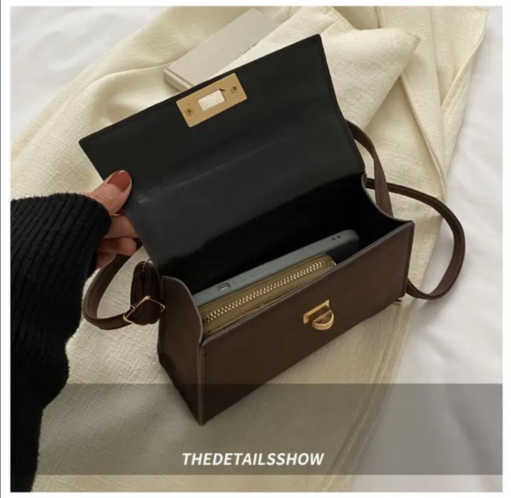 Міні сумка через плече коричнева сумочка клатч