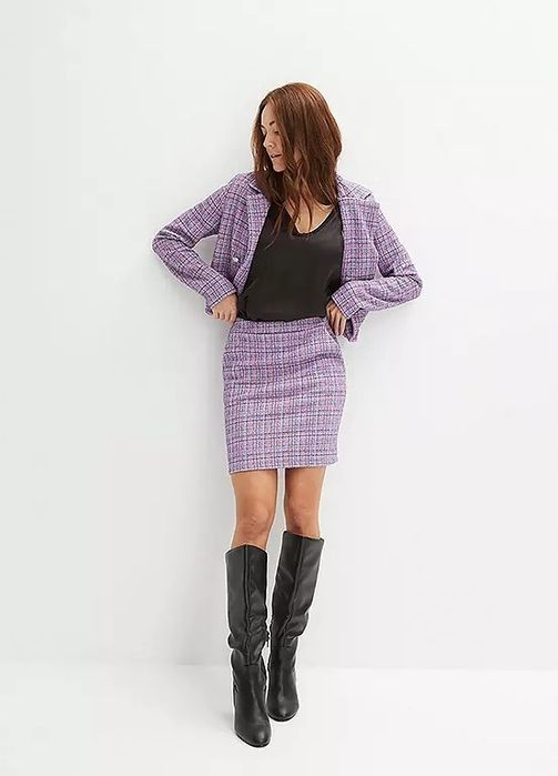 B.P.C spódnica mini z przędzy boucle ^52