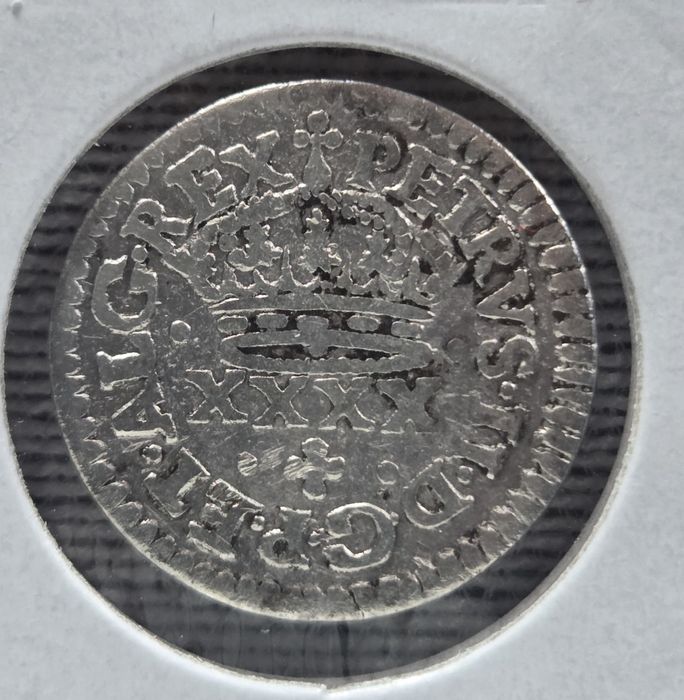 50 Reis of 1688, King D. Pedro II, Silver Coin