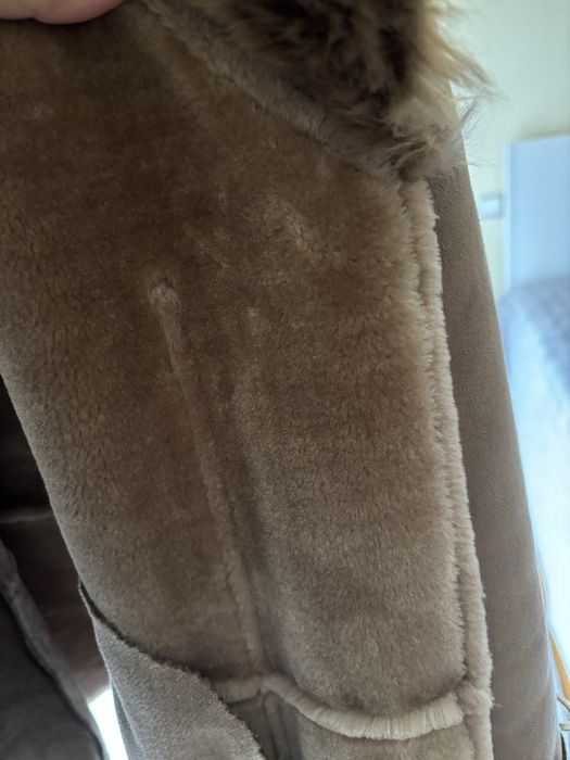 Casaco camurça com pêlo e forrado Salsa