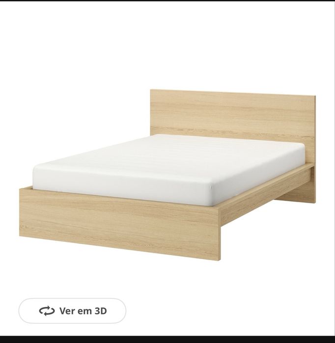 Cama MALM 140 x 200cm + Estrado + Colchão HOVAG
