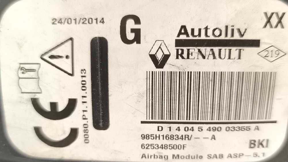 Airbag Banco Esquerdo RENAULT CAPTUR I (J5_, H5_) ano 2013
