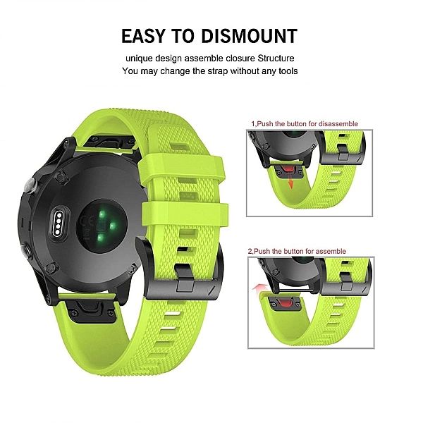 Pasek Smooth do Garmin Fenix 3 / 5X / 3HR / 5X Plus / 6X / 6X Pro Gree