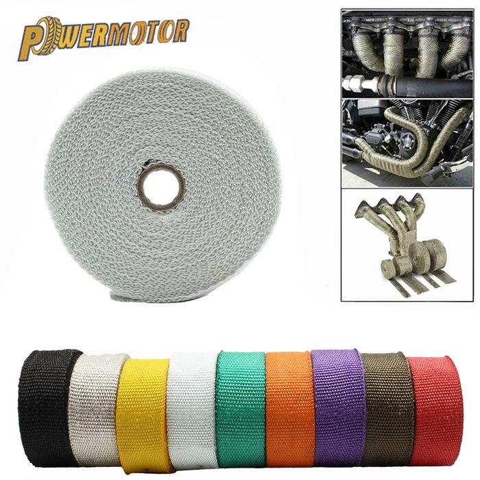 Термолента, термобинт + 4 стяжки для глушителя, коллектора мото, авто