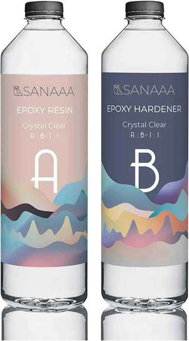 Relação revestimento de resina transparente 1000 g