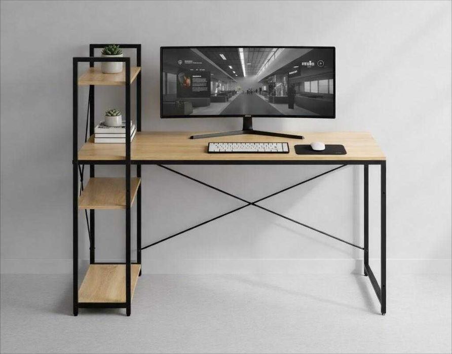 NOWE Biurko Gamingowe Metalowe Komputerowe Meble Biurowe FV