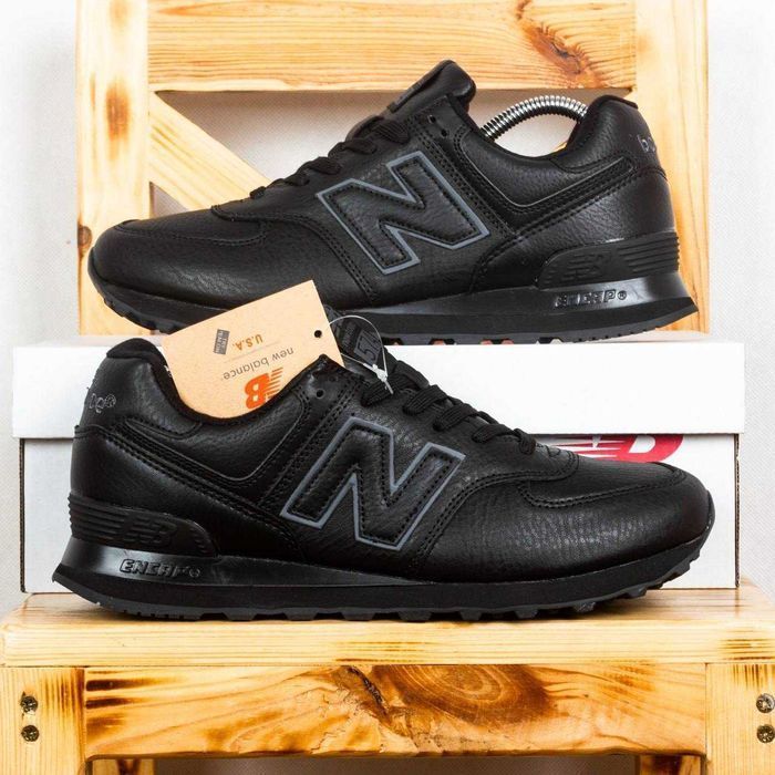(1313) Кросівки New Balance 574 повністю чорні (41-46) nb нб NB
