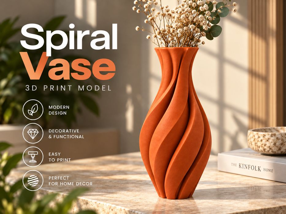 Vaso decorativo em espiral torcida moderno