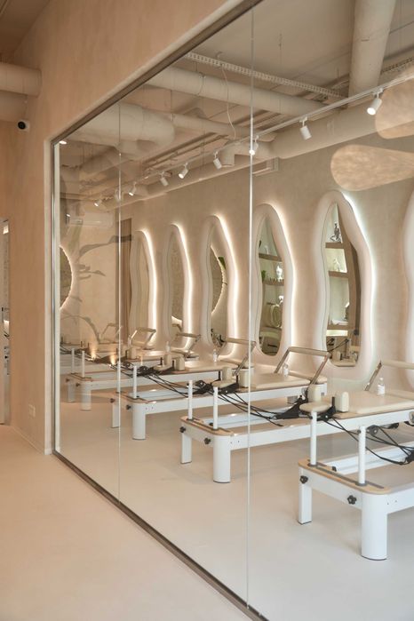 Reformer Do Studia Profesjonalny do domu Boho Beżowy Biały Pilates Maszyna