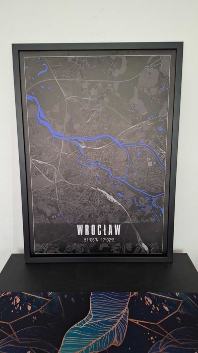Plakat z mapą Wrocławia - Format B2