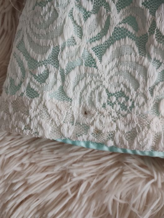 Elegancka koronkowa sukienka balowa rozm.116/122 wesele, święta, sesja