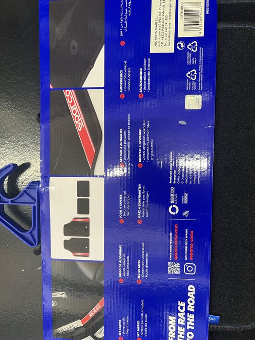 CONJUNTO DE TAPETES PRETO/AZUL SPARCO