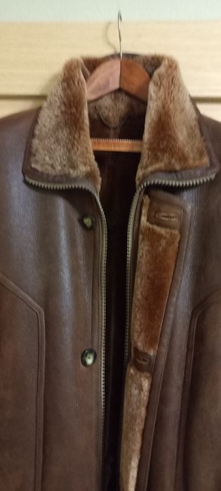 Мужская новая дублёнка из натуральной кожи при весе она с Канады