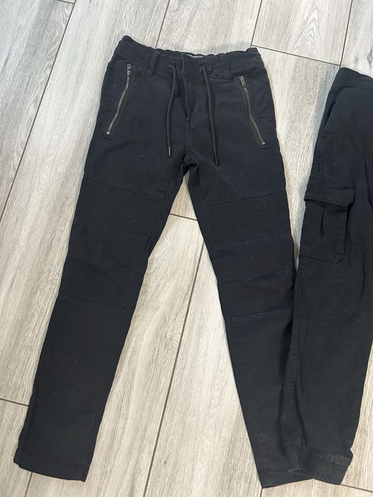Zestaw spodni jeansowe jogger chłopięce 140 bojówki c&a