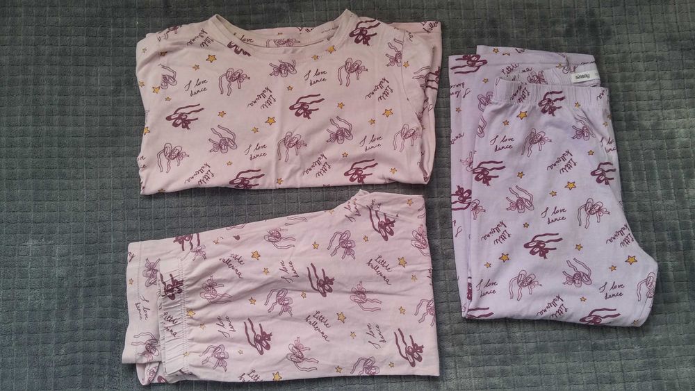 piżama 2x spodnie bluzka z sinsay na 122