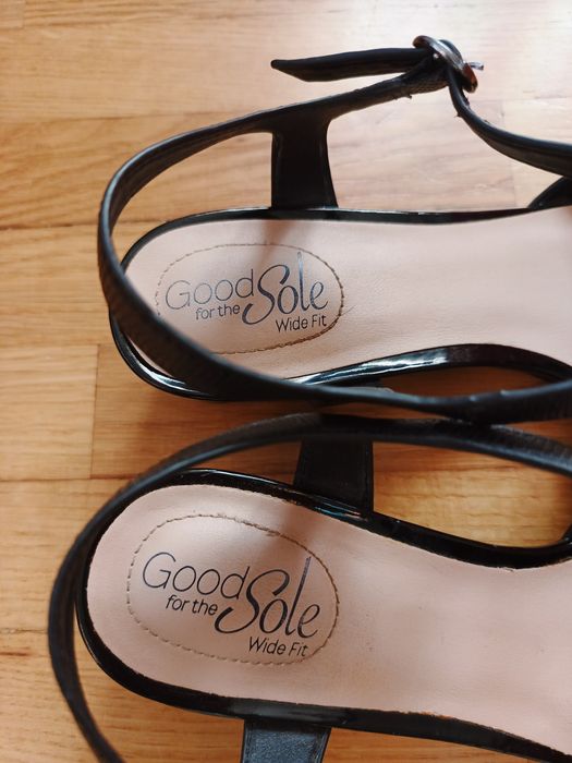 Sandały, Debenhams, 8/41, czarne, Good for the sole, wkładka 26,5 cm