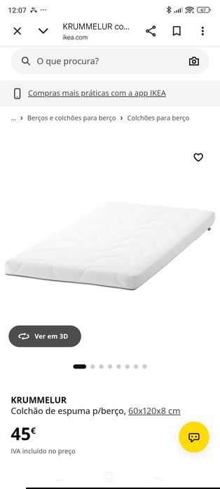 Berço IKEA  + colchão + forra