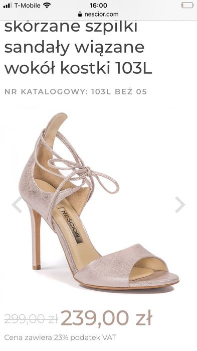 Neścior szpilki sandały nowe
