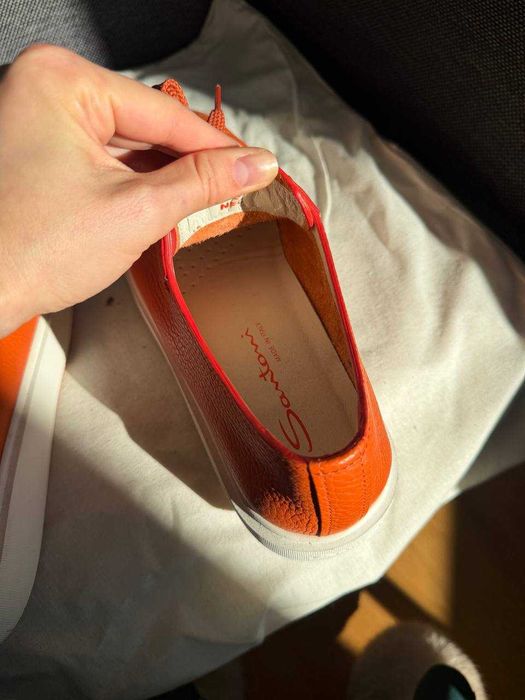 Santoni orange sneakers
