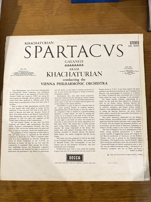 Vinil Khachaturian - SPartacvs SXL 600