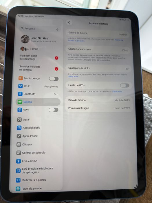 iPad (11.ª Ger. 2025) 128GB Blue – Como Novo | Bateria 100% | Garantia Apple