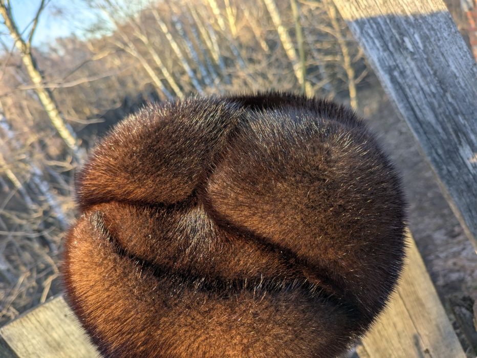 Шапка норкова натуральне хутро