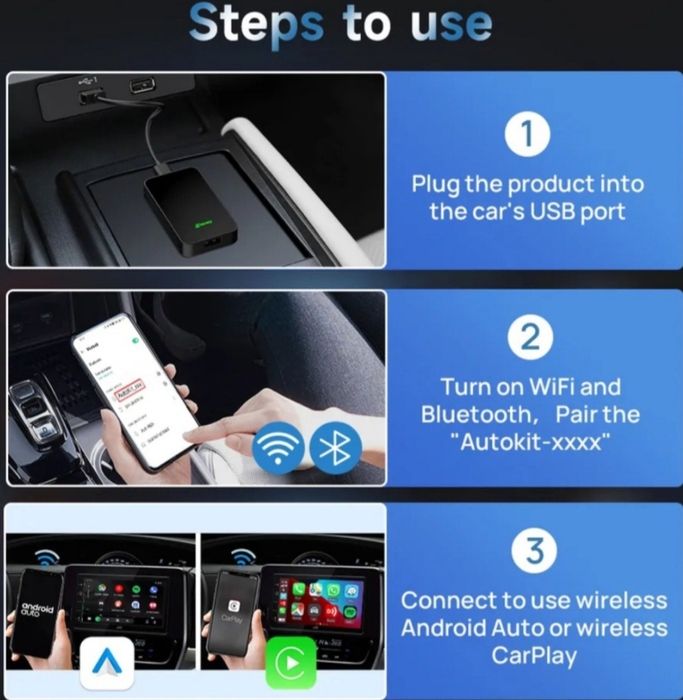 Адаптер CarlinKit 5.0 2air для бездротового Apple CarPlay / Android Au