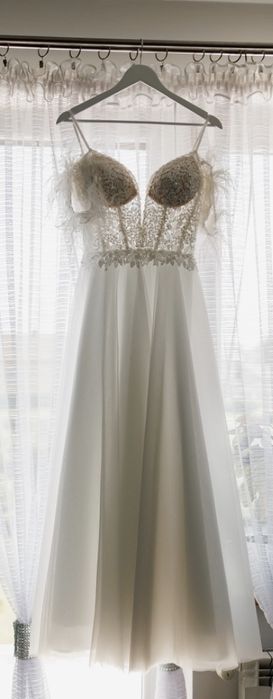 Suknia ślubna boho glamour + welon i etola.