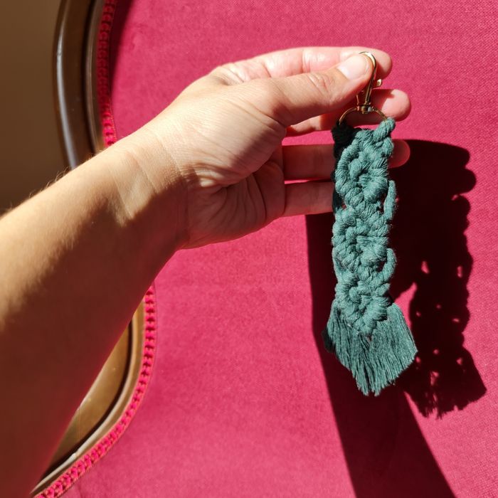 Porta chaves em macramé