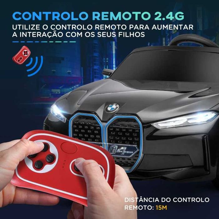 Carro Elétrico para Crianças BMW i4 12V - 115x67x45 cm - Preto