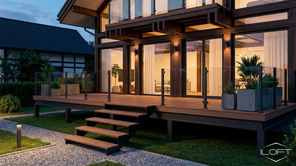 Estrutura metálica "PORTY" de 5 degraus para escada exterior em 1 hora