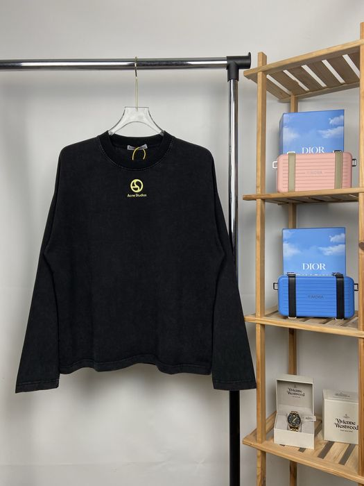 Лонгслів Acne Studios | Бавовняний Чорний Лонг Акне Студіос