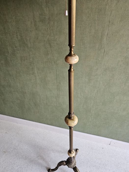 Mosiężna lampa podłogowa  Vintage Marmur