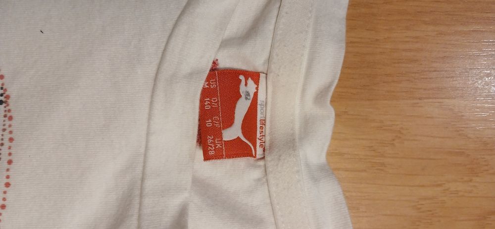 Camisola branca desportiva para crianças- Puma