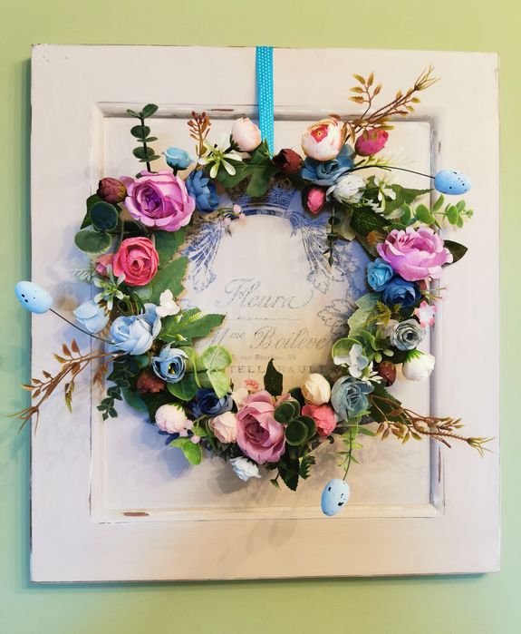 Wianek na drzwi # wiosenny wianek na drzwi # wesoły wianek # wiosna