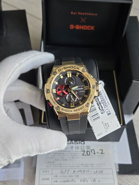 Jak Nowy Dowód Zakupu Casio G-Shock GST-B100RH-1 Rui Hachimura Edycja Specjalna Full Set