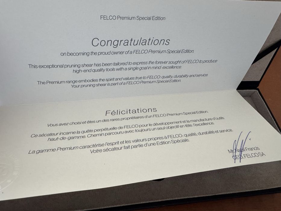 Tesouras de podar FELCO novas com certificado