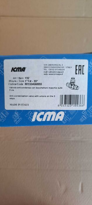 Válvula Anticondensação nova, marca ICMA