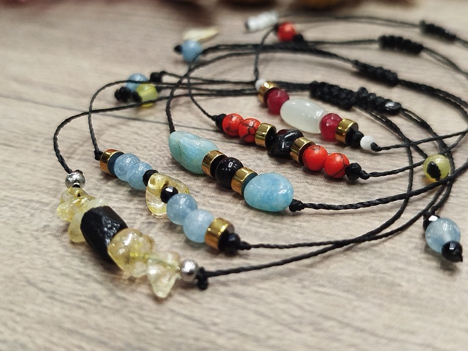 Bransoletka na ochronę, zdrowie i pomyślność - Akwamaryn, Turmalin