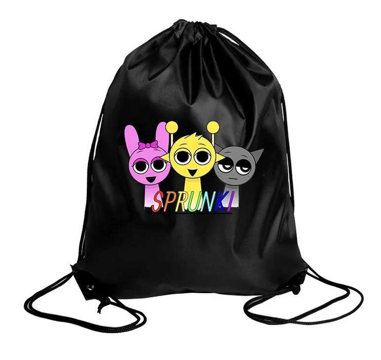 duży worek nieprzemakalny plecak szkolny Sprunki GRAY PINKI SIMON