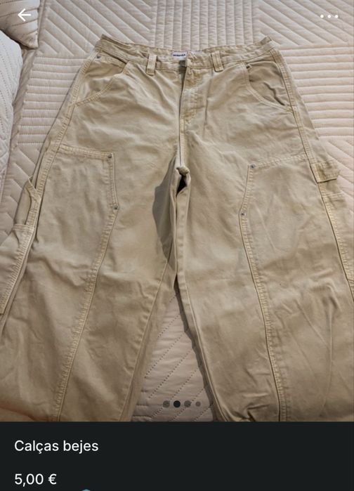 Calças bejes bershka