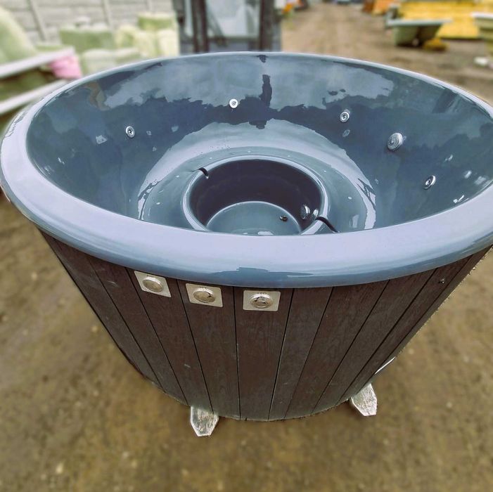 Balia ogrodowa 200x105 hydromasaż aeromasaż lampa LED piec zew