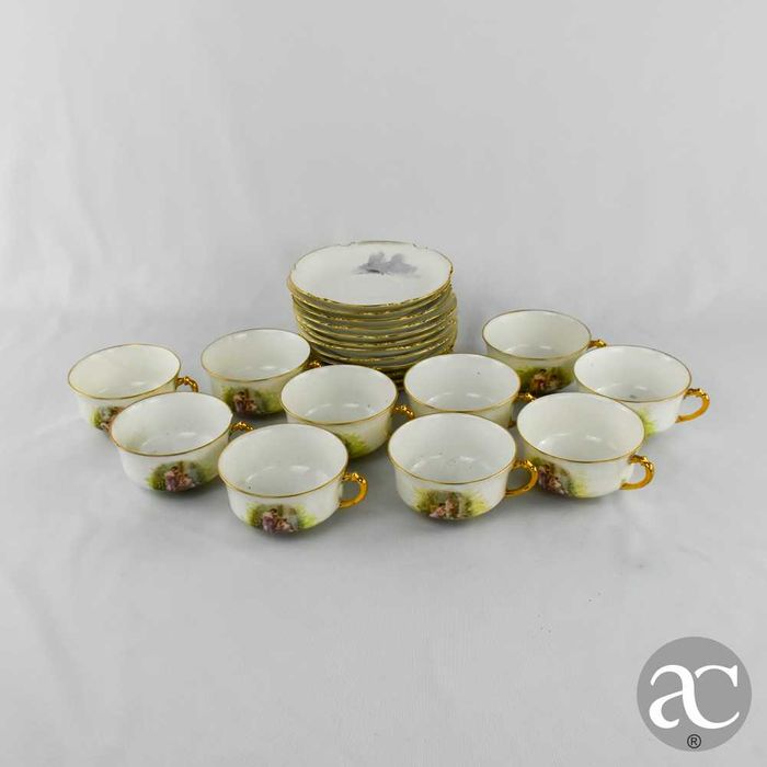 Serviço de Chá para 8 pessoas, porcelana “France M de M Limoges”