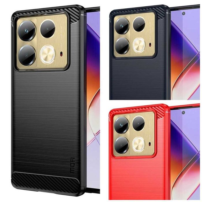 Противоударный чехол бампер для Infinix Note 40 Note 40 Pro карбон