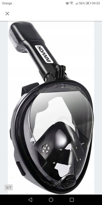 Maska  do Nurkowania Snorkeling składana pełnotwarzowa z rurką  r S/M
