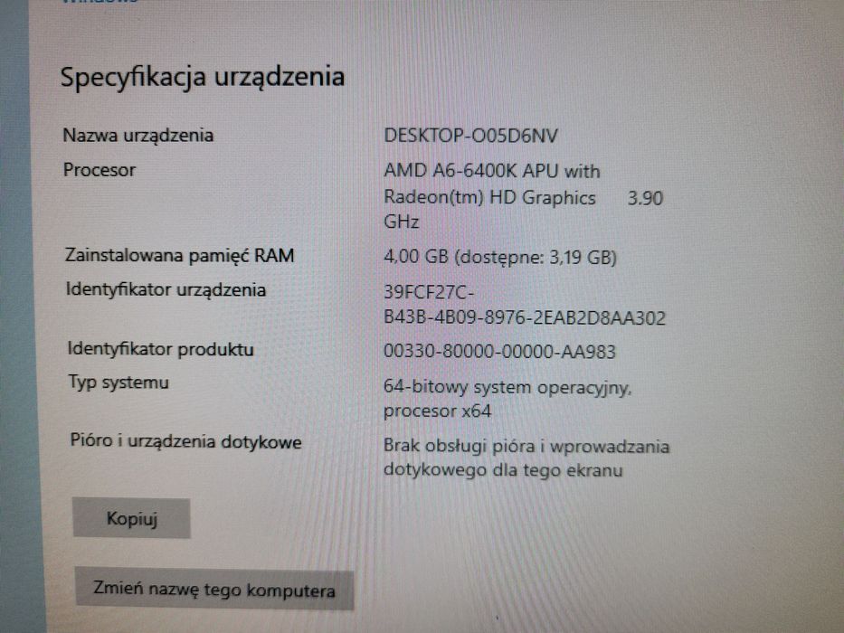 Komputer AMD A6-6400K APU