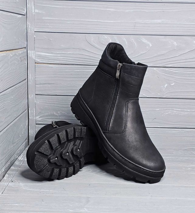 39-48рр!!! Кожаные мужские черные матовые прошитые сапоги TM Legess!!