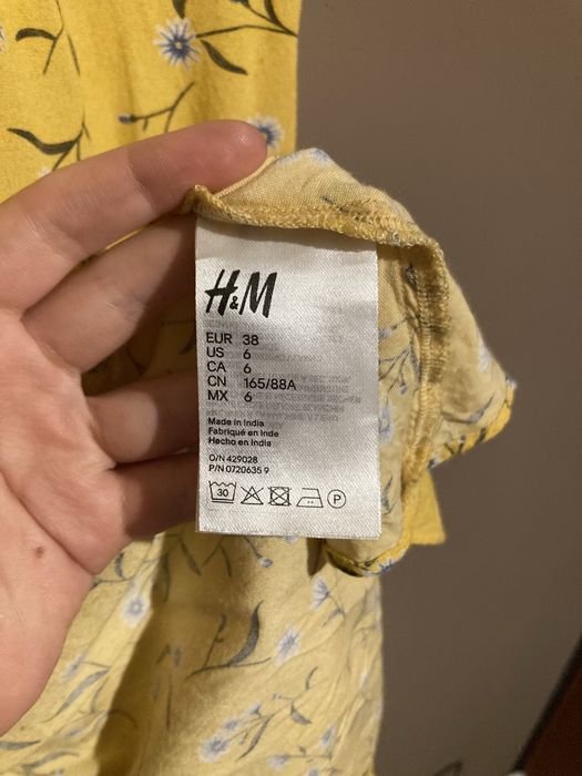 Żółta sukienka w kwiatki 100% wiskoza
